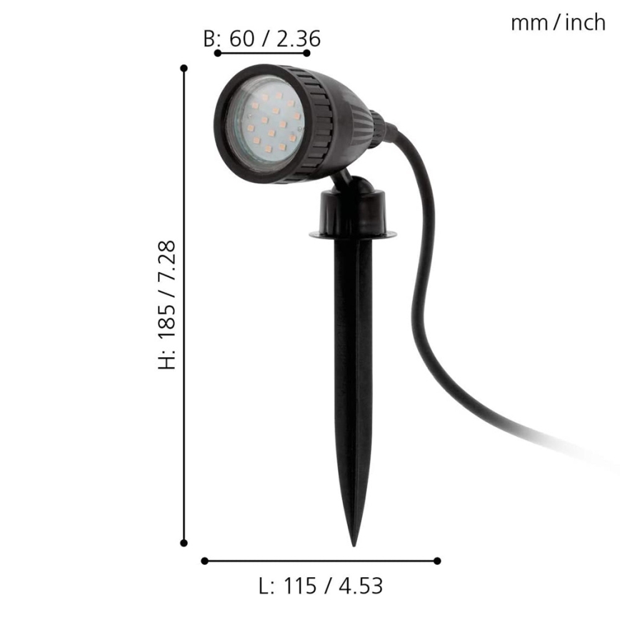 Eglo 98052 - LED-RGB-ulkovalaisin NEMA-C 1xGU10/5W/230V IP44