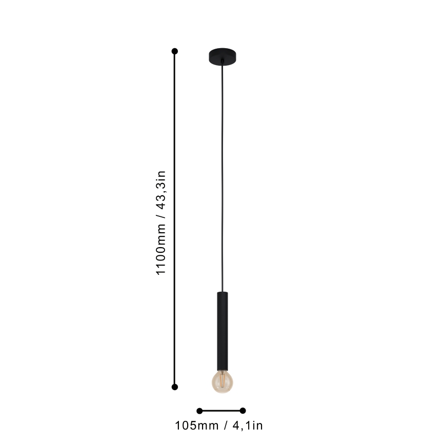 Eglo 98056 - Kattokruunu narulla CORTENOVA 1xE27/60W/230V