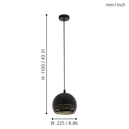Eglo 98071 - Kattokruunu narulla CAMASTRA 1xE27/40W/230V