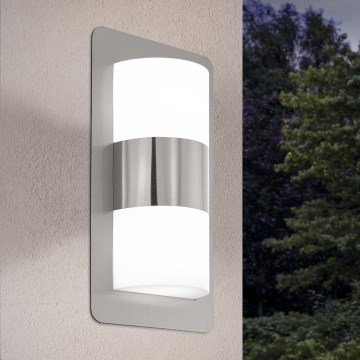 Eglo 98085 - Ulkoseinävalaisin CISTIERNA 2xE27/10W/230V mattakromi IP44