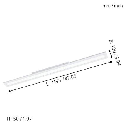 Eglo - Himmennettänä LED-paneeli SALOBRENA-C LED/34W/230V + Kauko-ohjaus