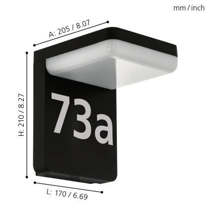 Eglo 98091 - LED-talonumero AMAROSI LED/11W/230V IP44