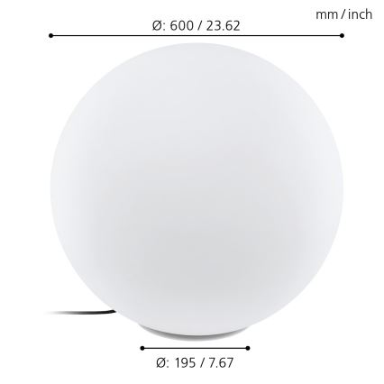 Eglo 98104 - Ulkovalaisin MONTEROLO 1xE27/40W/230V IP65 ø600