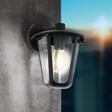Eglo 98121 - Ulkoseinävalaisin MONREALE 1xE27/60W/230V musta IP44