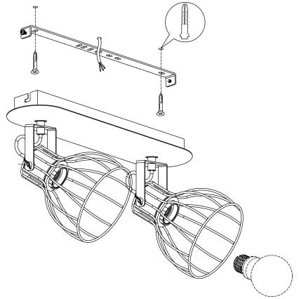 Eglo 98135 - Kohdevalo SAMBATELLO 2xE27/40W/230V