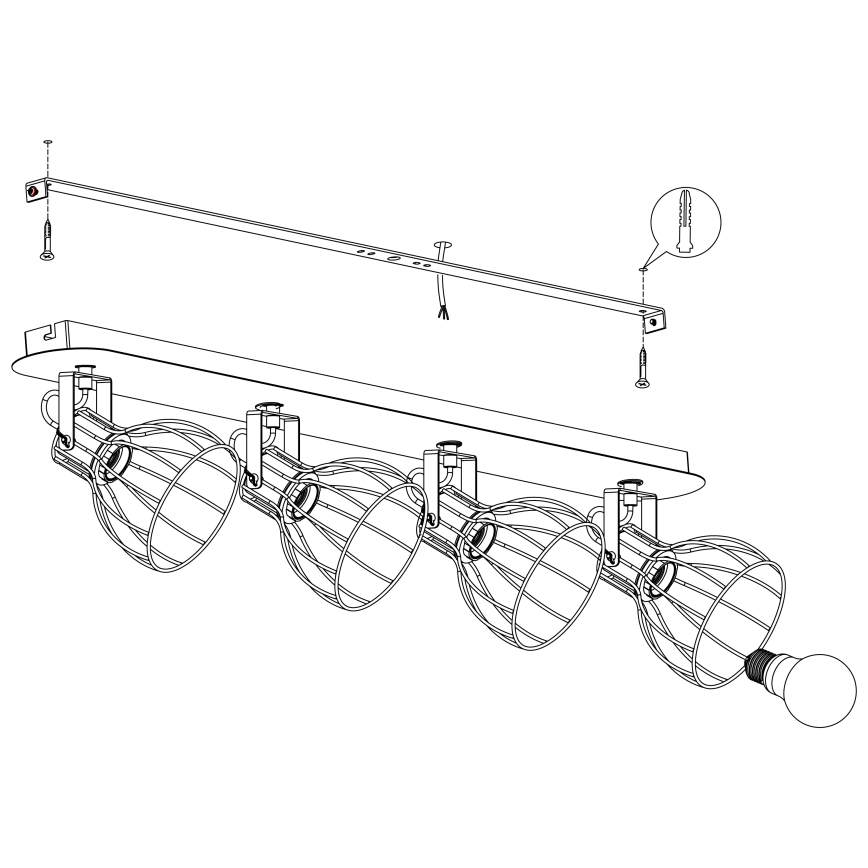 Eglo 98137 - Kohdevalo SAMBATELLO 4xE27/40W/230V