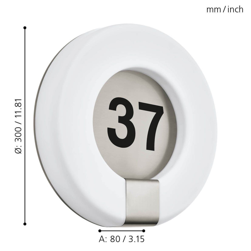 Eglo 98147 - LED-talonumero MARCHESA LED/15W/230V IP44