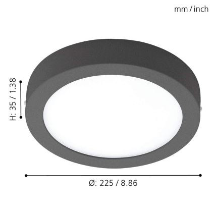 Eglo - Himmennettävä LED-ulkovalo ARGOLIS-C LED/16,5W/230V IP44