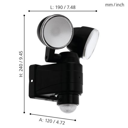 Eglo 98189 - LED-ulkovalaisin anturilla CASABAS 2xLED/4W/4xLR14 IP44