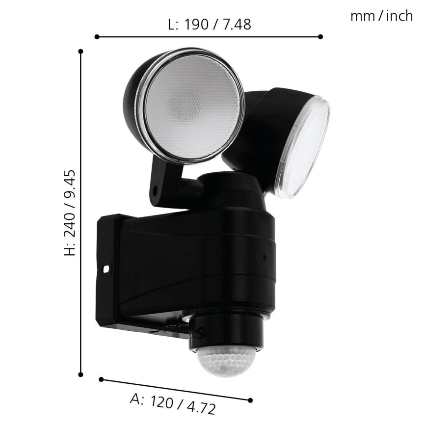 Eglo 98189 - LED-ulkovalaisin anturilla CASABAS 2xLED/4W/4xLR14 IP44