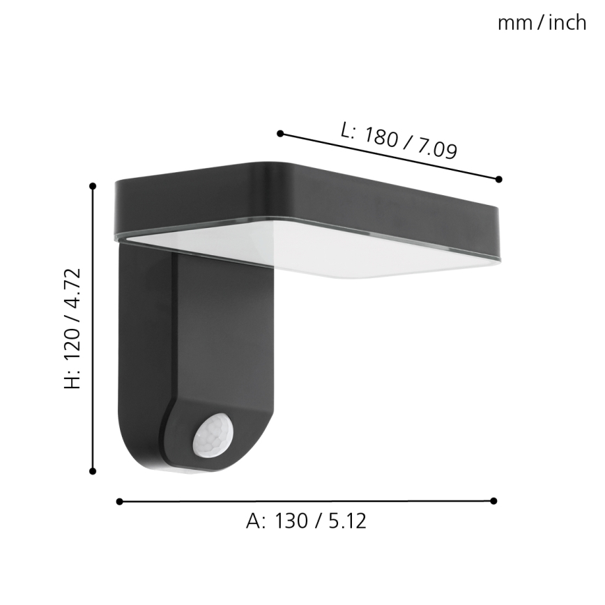 Eglo - LED-seinäaurinkovalaisin anturilla LED/4,5W/3,7V IP44