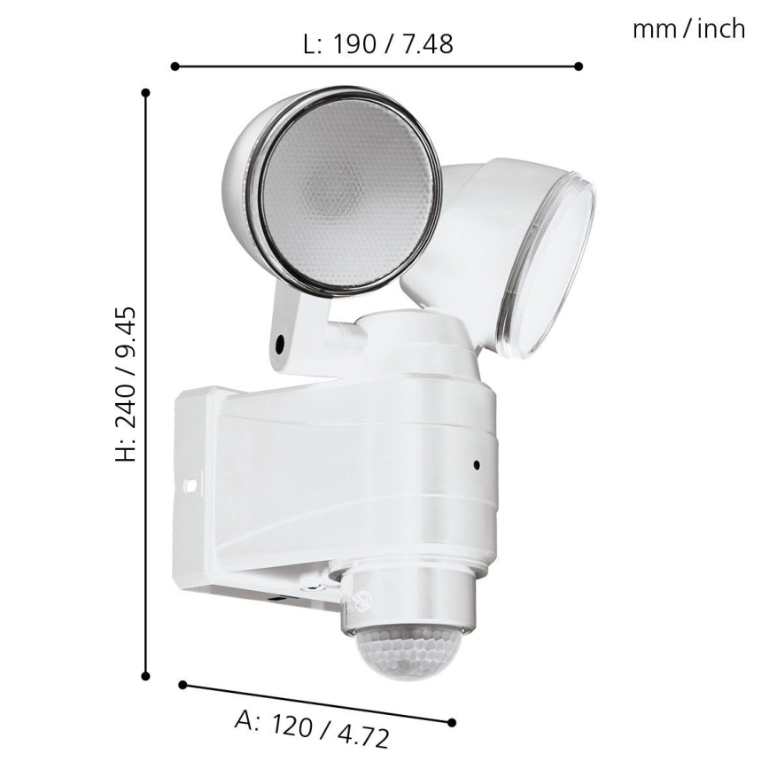 Eglo - LED-ulkovalaisin anturilla 2xLED/4W/4xLR1 IP44