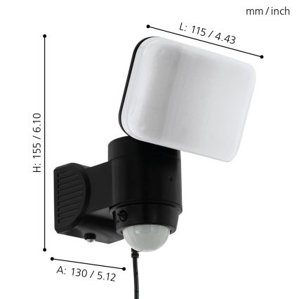 Eglo 98195 - LED Aurinkokenno seinävalaisin anturilla LED/3,7V IP44