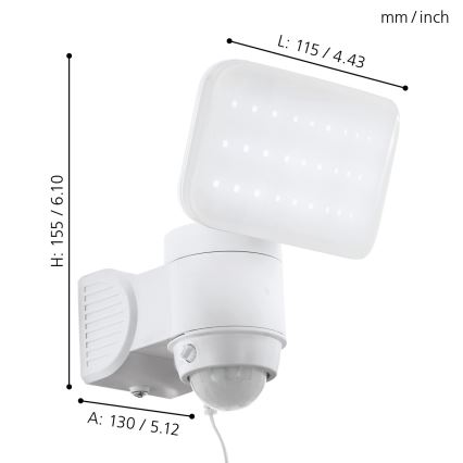 Eglo 98196 - LED-seinäaurinkovalaisin anturilla CASABAS LED/3,7V IP44