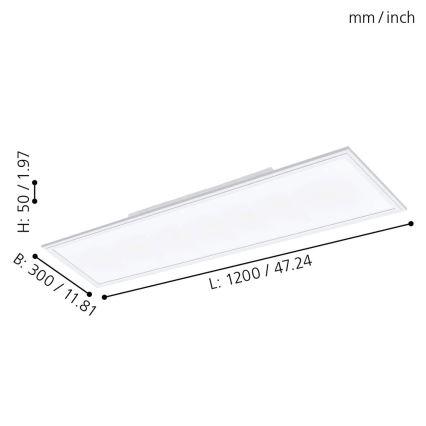 Eglo 98205 - Himmennettänä LED-paneeli SALOBRENA-A LED/30W/230V + kauko-ohjaus