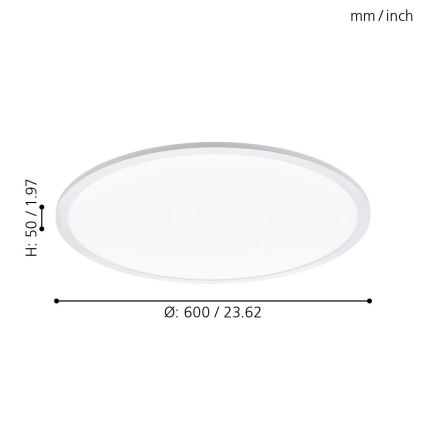 Eglo 98209 - Himmennettävä LED-kattovalaisin SARSINA-A LED/30W/230V + kauko-ohjaus