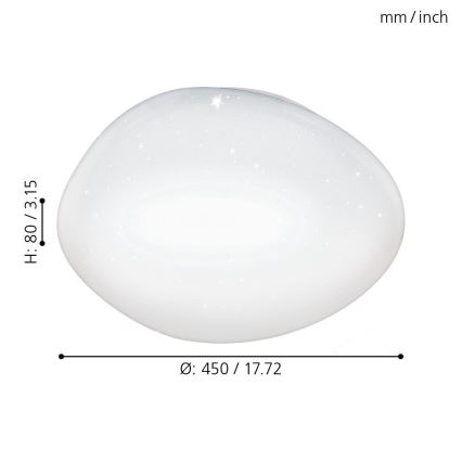 Eglo 98227 - Himmennettävä LED-kattovalaisin SILERAS-A LED/24W/230V + kauko-ohjaus