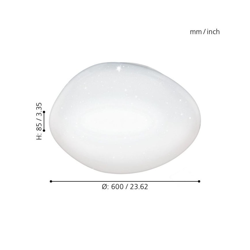 Eglo 98228 - Himmennettävä LED-kattovalaisin SILERAS-A LED/36W/230V + kauko-ohjaus