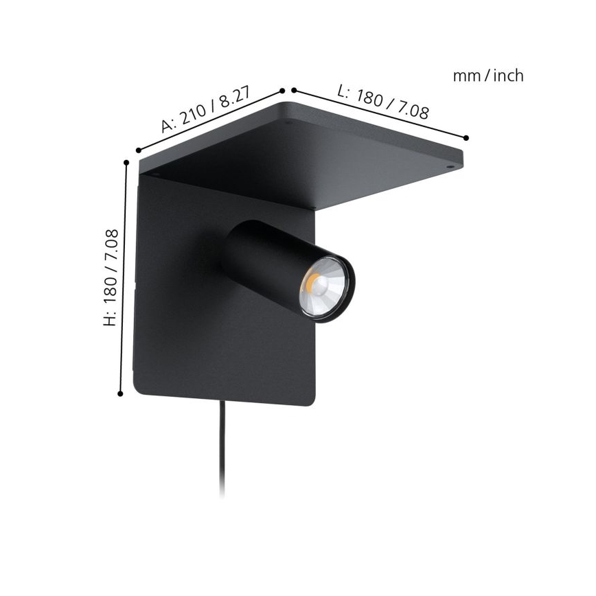 Eglo 98263 - LED-seinävalaisin CIGLIE 1xGU10/5W/230V