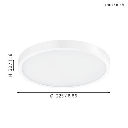 Eglo 98292 - Himmennettävä LED-kattovalaisin FUEVA-A LED/14W/230V + kauko-ohjaus