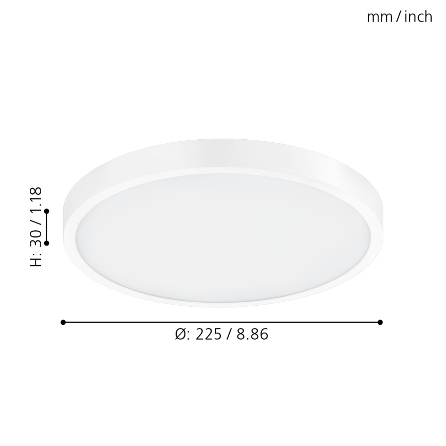 Eglo 98292 - Himmennettävä LED-kattovalaisin FUEVA-A LED/14W/230V + kauko-ohjaus