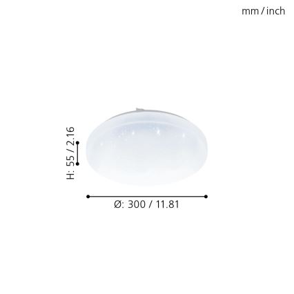 Eglo 98294 - Himmennettävä kylpyhuoneen LED-kattovalaisin FRANIA-A LED/12W/230V IP44 + Kauko-ohjaus