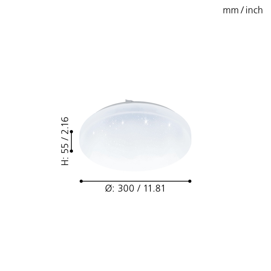 Eglo 98294 - Himmennettävä kylpyhuoneen LED-kattovalaisin FRANIA-A LED/12W/230V IP44 + Kauko-ohjaus