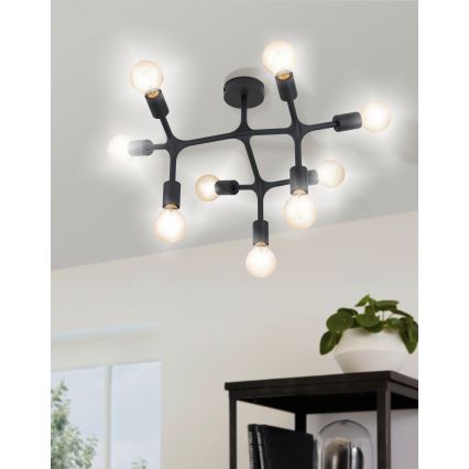 Eglo 98318 - Kiinteä kattokruunu BOCADELLA 9xE27/60W/230V