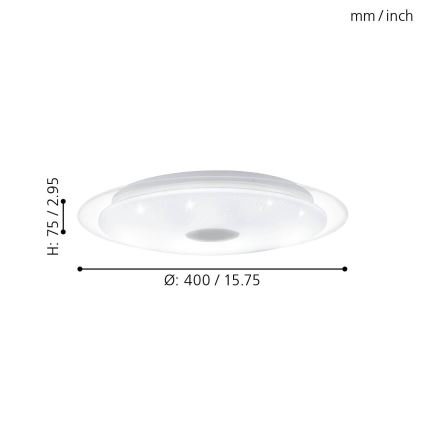 Eglo 98323 - Himmennettävä LED-kattovalaisin LANCIANO LED/24W/230V + kauko-ohjaus