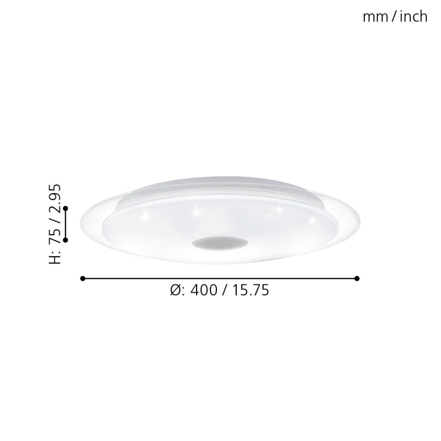 Eglo 98323 - Himmennettävä LED-kattovalaisin LANCIANO LED/24W/230V + kauko-ohjaus