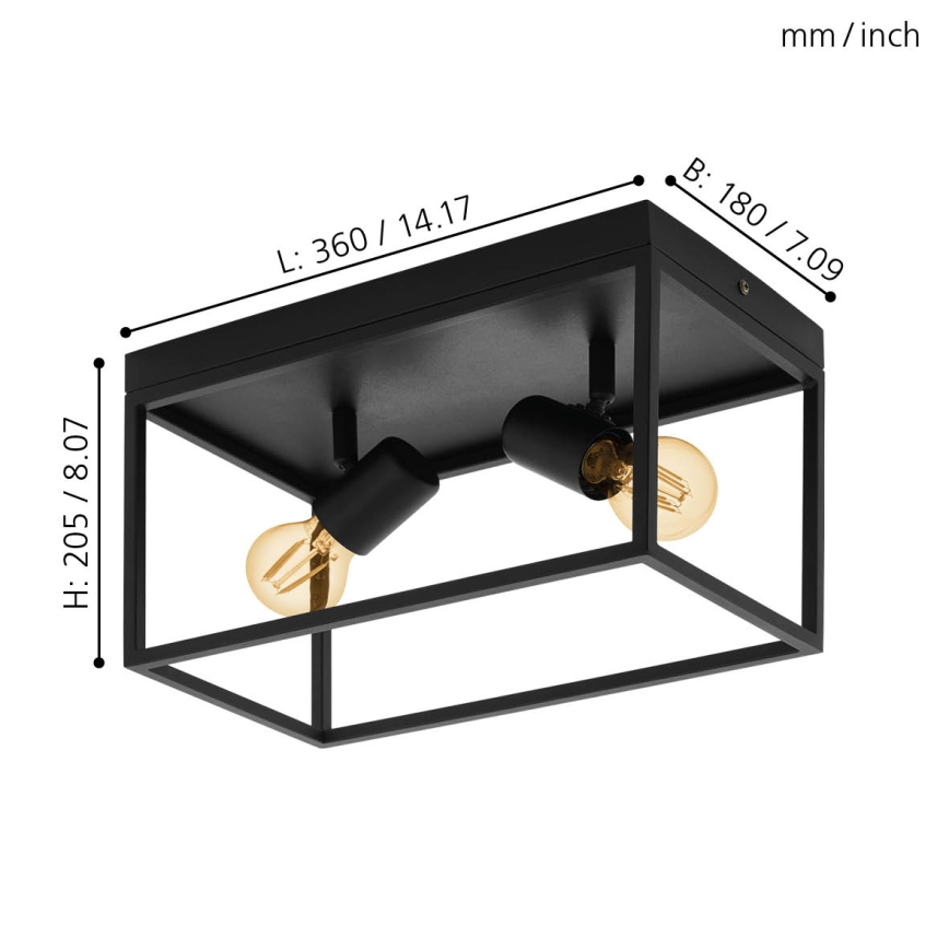 Eglo 98332 - Kattovalo SILENTINA 2xE27/40W/230V