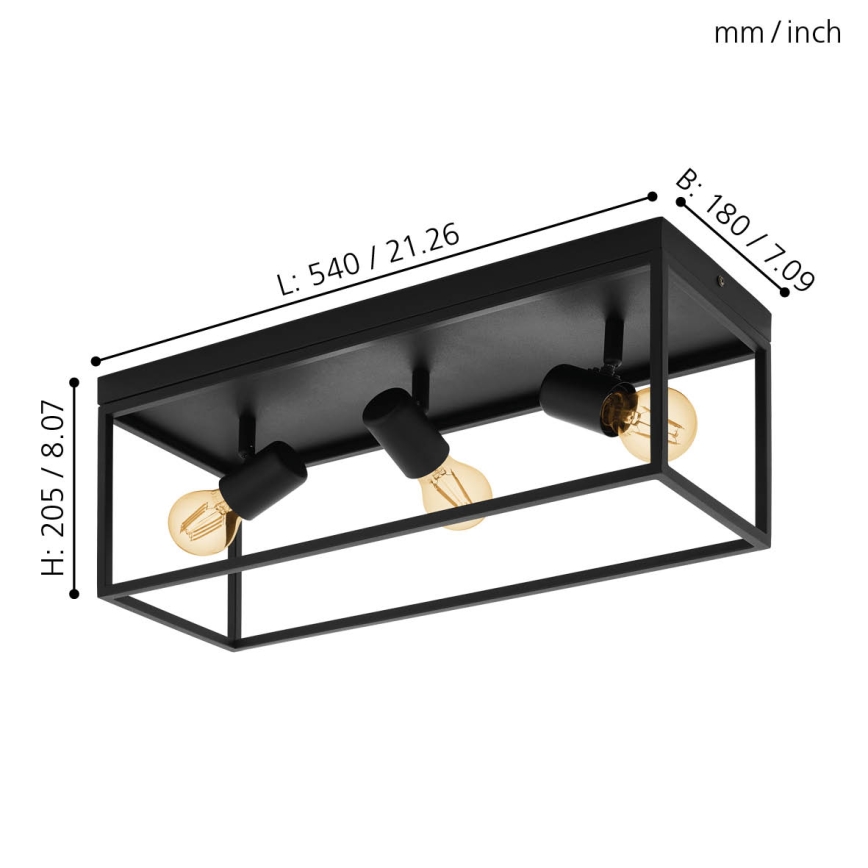 Eglo 98333 - Kattovalo SILENTINA 3xE27/40W/230V