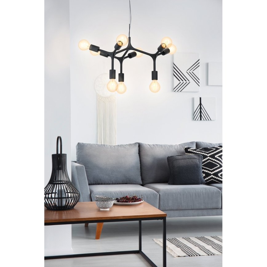 Eglo 98346 - Kattokruunu narulla BOCADELLA 9xE27/60W/230V