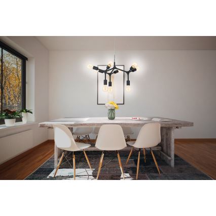 Eglo 98346 - Kattokruunu narulla BOCADELLA 9xE27/60W/230V