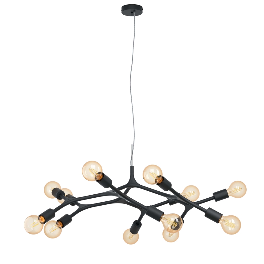 Eglo 98347 - Kattokruunu narulla BOCADELLA 12xE27/60W/230V