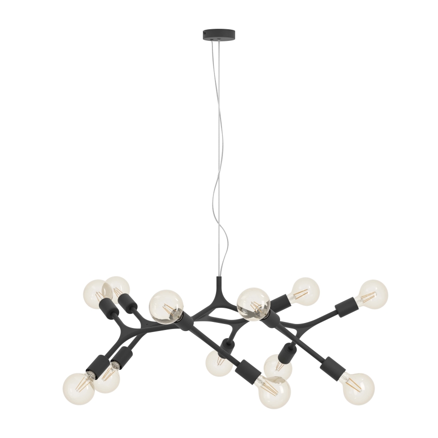 Eglo 98347 - Kattokruunu narulla BOCADELLA 12xE27/60W/230V