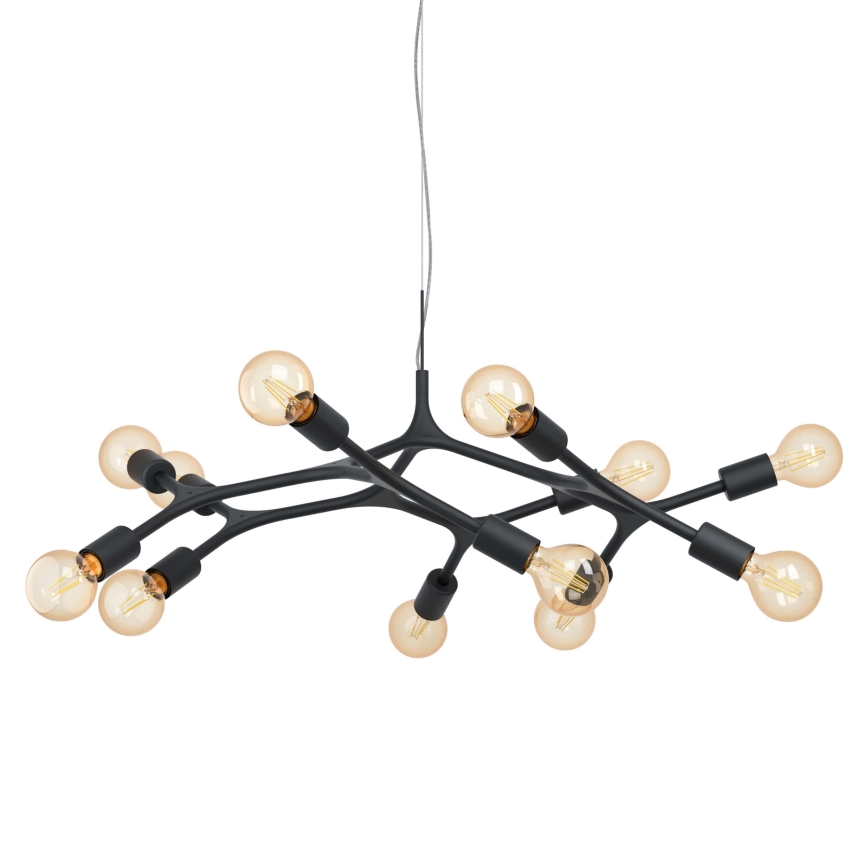 Eglo 98347 - Kattokruunu narulla BOCADELLA 12xE27/60W/230V