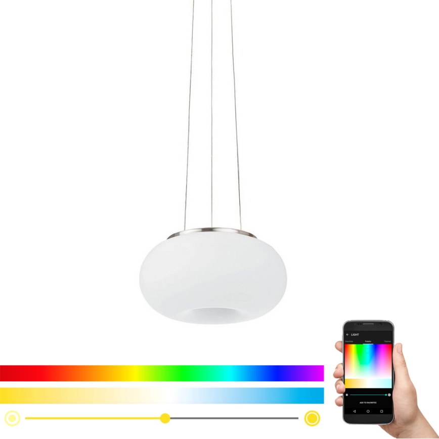 Eglo - LED RGB Himmennettävä kattokruunu johdossa OPTICA-C LED/21W/230V halkaisija 37,5 cm