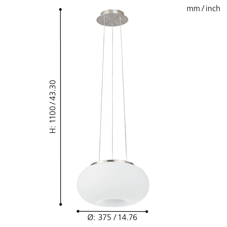 Eglo - LED RGB Himmennettävä kattokruunu johdossa OPTICA-C LED/21W/230V halkaisija 37,5 cm