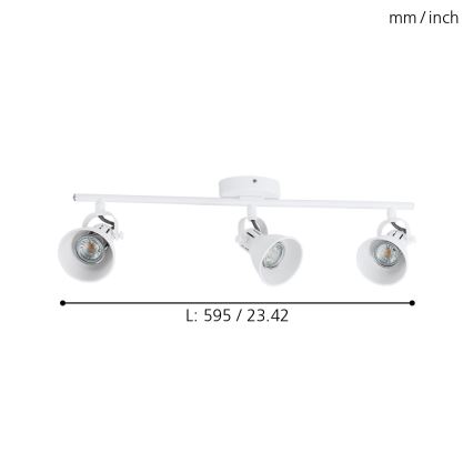 Eglo 98395 - LED-kohdevalaisin SERAS 3xGU10/3,3W/230V