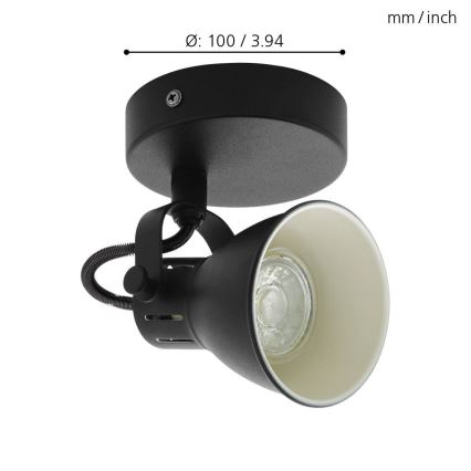 Eglo 98397 - LED-seinävalaisin SERAS 1xGU10/3,3W/230V