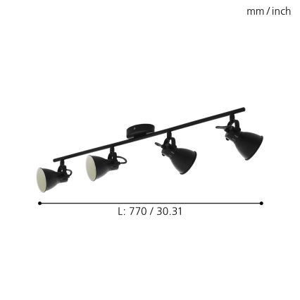 Eglo 98408 - LED-kohdevalaisin SERAS 4xLED/3,3W/230V