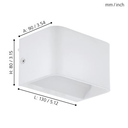 Eglo - LED-seinävalaisin LED/6W/230V 3000K valkoinen