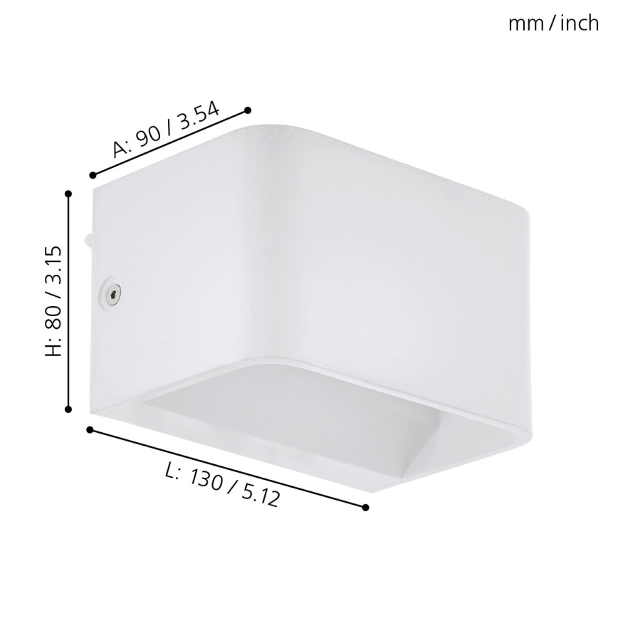 Eglo - LED-seinävalaisin LED/6W/230V 3000K valkoinen