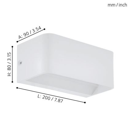 Eglo 98422 - LED-seinävalaisin SANIA LED/10W/230V