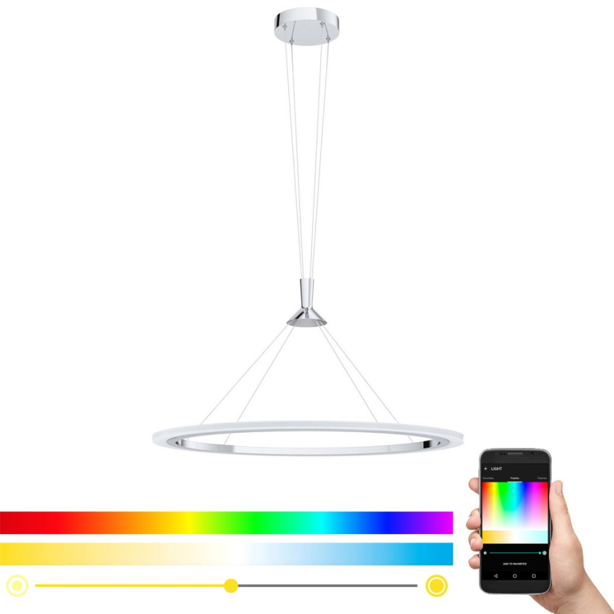Eglo - LED RGB Himmennettävä kattokruunu johdossa HORNITOS-C LED/37W/230V + kauko-ohjaus