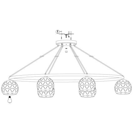Eglo 98456 - Kattokruunu narulla CANTALLOPS 6xE14/40W/230V