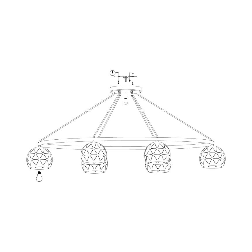 Eglo 98456 - Kattokruunu narulla CANTALLOPS 6xE14/40W/230V