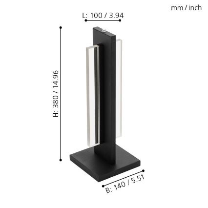 Eglo 98497 - Himmennettävä LED-pöytävalaisin SPADAFORA LED/15W/230V
