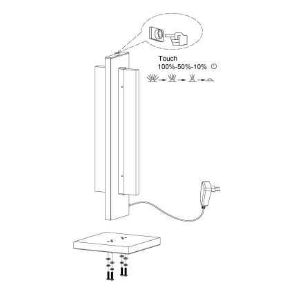 Eglo 98497 - Himmennettävä LED-pöytävalaisin SPADAFORA LED/15W/230V